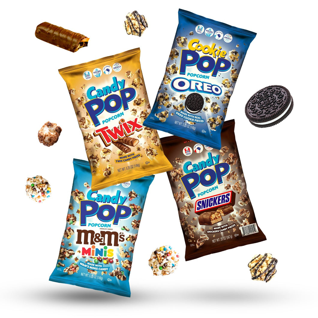 Candy Pop Popcorn with Deferent Flavors pack of 4 *149g