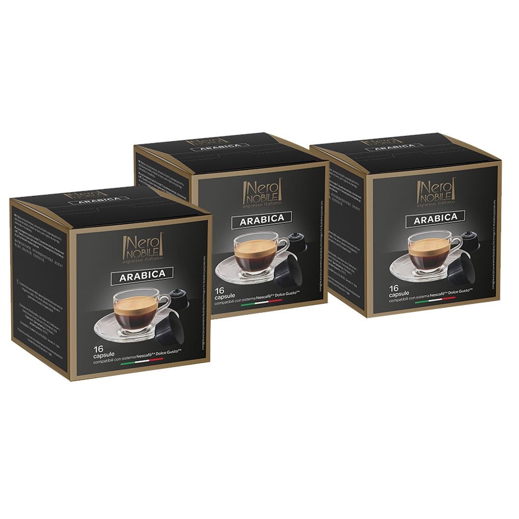 Nero Nobile Arabica Coffee Dolce Gusto Compatible Pods pack of 3*112g